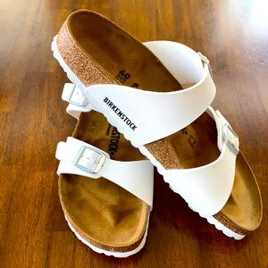 White Birkenstock Arizona Size 9-9.5